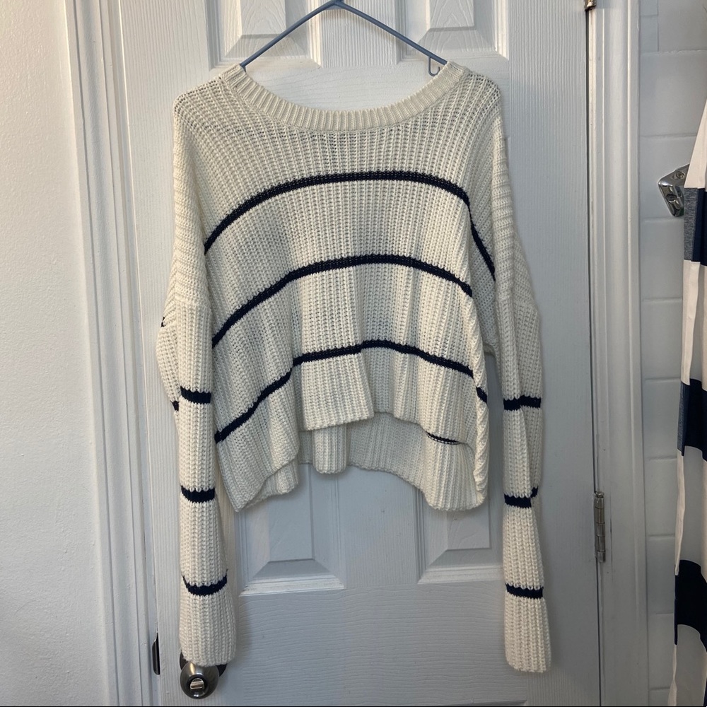 Cropped Striped Sweater Size M